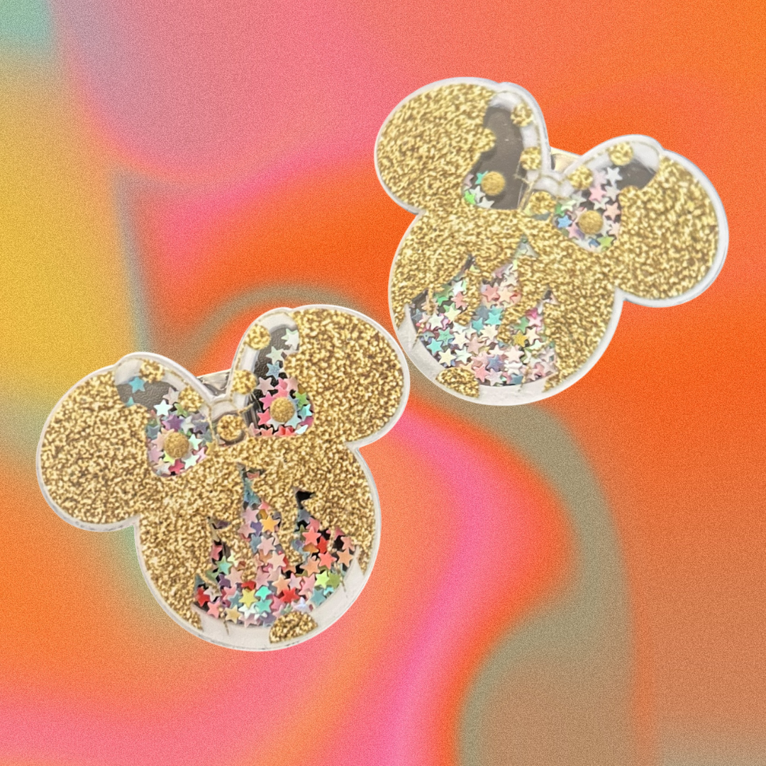 Leopard & Glitter Mouse Bow Shaker Phone Sockets