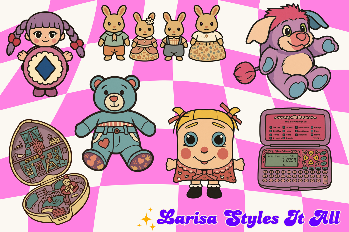 90s nostalgic sticker sheet