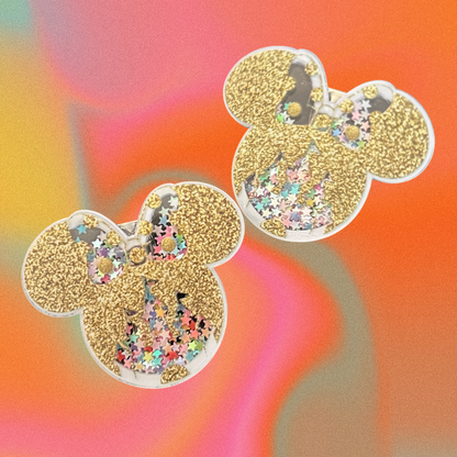 Leopard &amp; Glitter Mouse Bow Shaker Phone Sockets