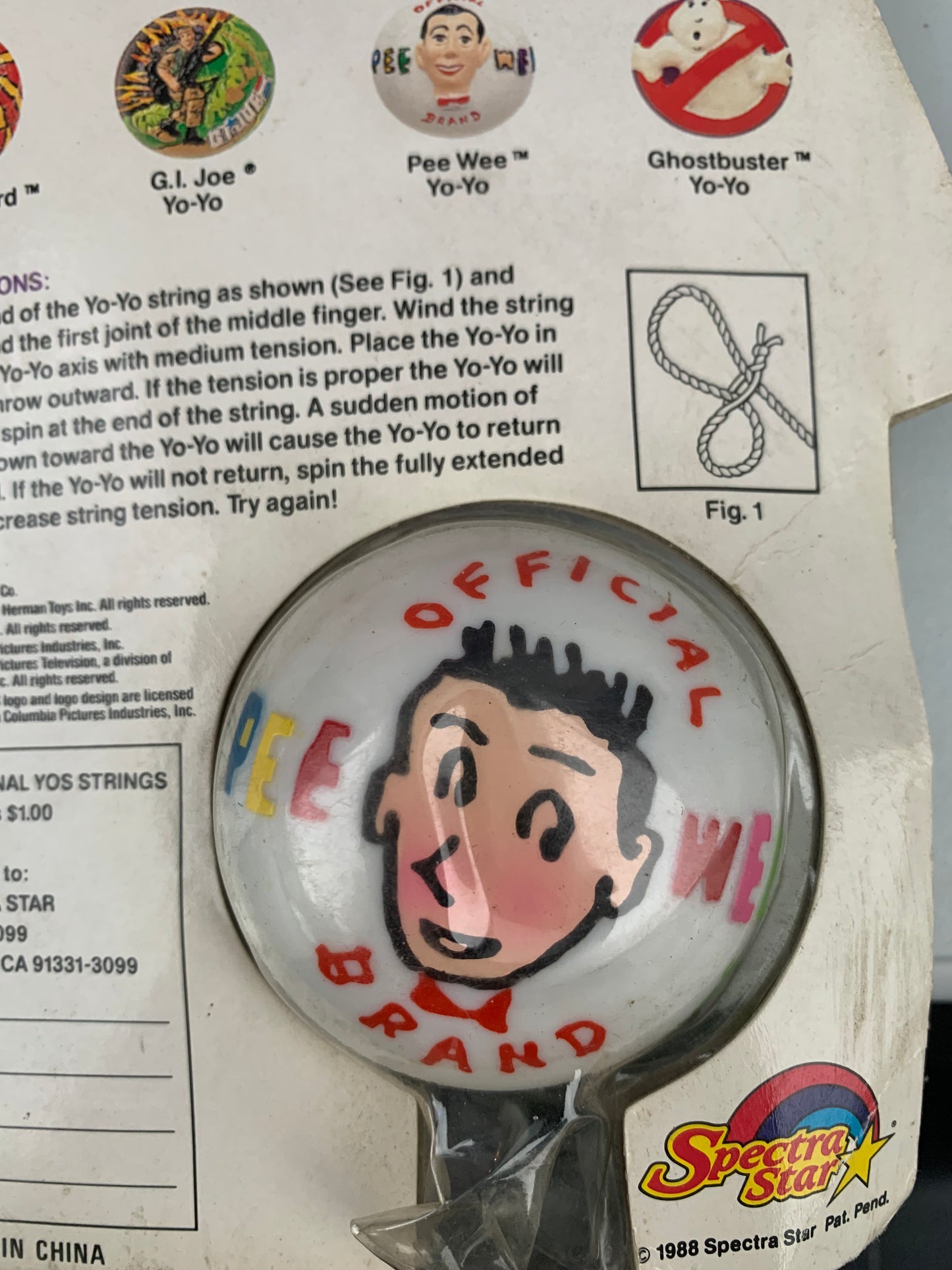 Vintage Pee Wee Herman- The Radical Yo Yo by Spectra Star- 1988