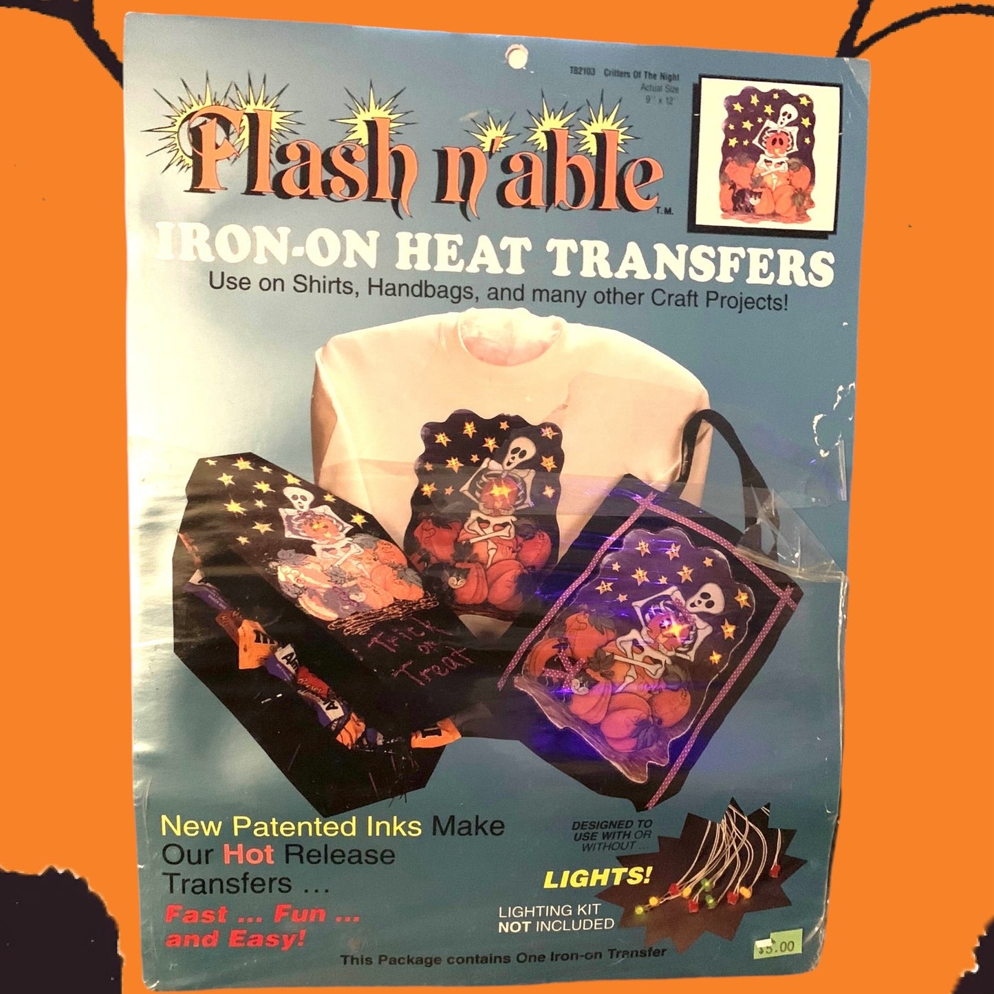 Flash n' able- Iron On Heat Transfers- Critters of the Night- Halloween- Vintage