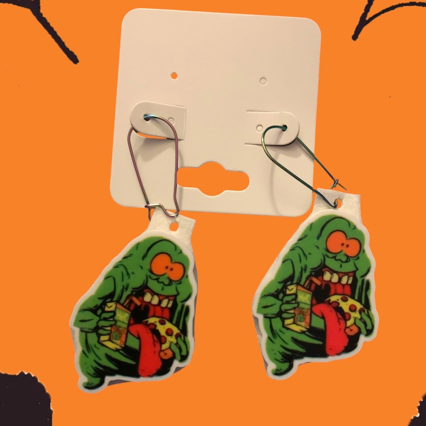 Slimer Cartoon Double Sided Earrings