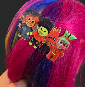 Vintage 90s Russ Troll inspired Hair Clip- Spooky Season- Halloween- Hair Accessories