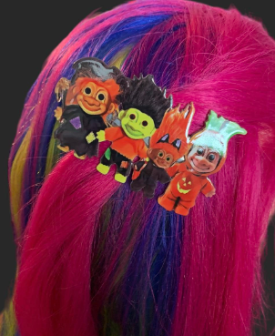 Vintage 90s Russ Troll inspired Hair Clip- Spooky Season- Halloween- Hair Accessories