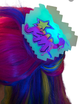 Jem & Misfits - 90s themed Hair Claw Clip- Large Size- Strong Hold- GLOW IN THE DARK