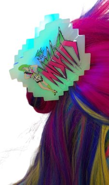 Jem & Misfits - 90s themed Hair Claw Clip- Large Size- Strong Hold- GLOW IN THE DARK